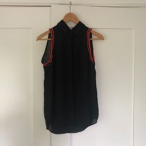 Sandro Sleeveless Slightly Sheer Blouse